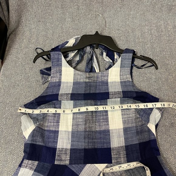 ELIZA J - Gingham Checkered Blue White Dress - Picture 8 of 9